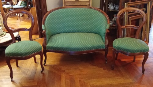 Ensemble ancienne banquette - banquette, et