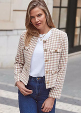 Veste Sans Col À Imprimé