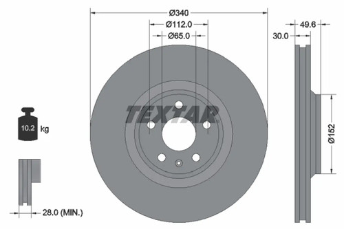Disque frein avant textar - de,
