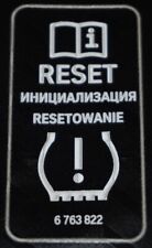 BMW Pression Pneu Remise à Zéro Warning Étiquette Autocollant 71246763822 Neuf