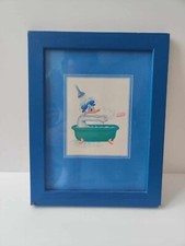 Tableau vintage bleue donald dans sa baignoire