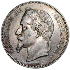 Napoléon III, 5 francs tête
