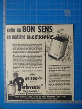 PERLAVEUSE MACHINE A LAVER publicité ancienne 1954 