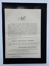 ERNEST VILLETTE Huguet FAIRE PART Migraine ANGOT Mustel CANTELEU Buhours 1896