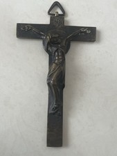 Croix crucifix en bronze émaillé Elie Pellegrin