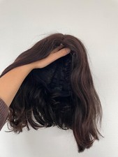 Perruque Naturelle Noir Femme Cheveux Humains Dentelle Lace Front Wig 