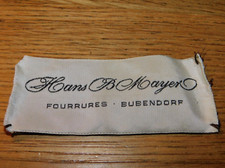 vintage ANCIEN étiquette vetement FOURRURES BUBENDORF hans.b.MAYER suisse SWISS