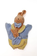 Doudou marionnette lapin - , bleu
