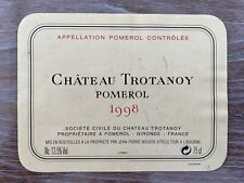 Étiquette Château Trotanoy 1998 - 75 cl