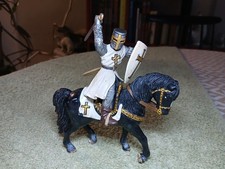 Moyen-Age SCHLEICH 2003/2008 - Chevalier Croisé écu, épée et son cheval harnaché