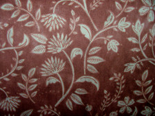 Rideau En Velours Cuivre Floral Colonial Pour Rembourrage Et Coussin Multi-Usage