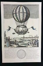 GRAVURE MONTGOLFIERE REPRO SUR