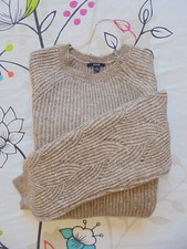 Robe pull épais chaud maille ajourée beige chiné blanc KIABI taille M/L neuf