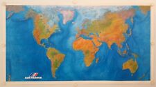 Affiche Carte Planisphère AIR FRANCE 1979 MOREL - Institut Géographique National