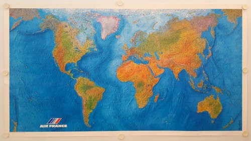 Affiche carte planisphère - affiche,