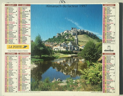Calendrier poste 1997 - de,