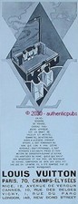 PUBLICITE LOUIS VUITTON COIFFEUSE VANITY NECESSAIRE DE VOYAGE DE 1929 FRENCH AD