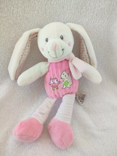 Doudou lapin blanc rose - , hibou