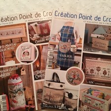 Lot 36 de 9 magazines de création Point de croix TBE