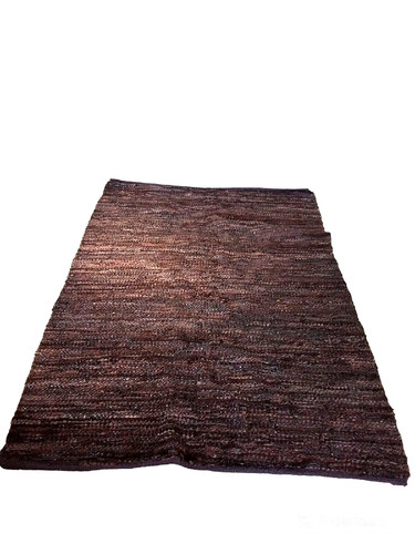 Tapis fait main cuir 140 - cuir,