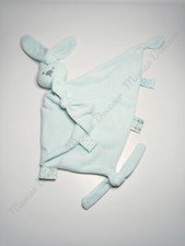 Doudou Plat/Mouchoir Triangle Lapin Lapidou Bleu Clair Attache Tétine  -  Nattou