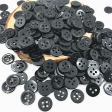 lot 10 bouton noir rond 4 trou 15 mm couture scrapbooking création art créatif 