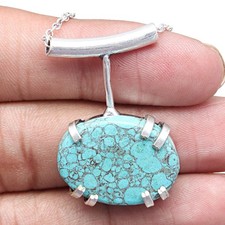 Collier bijoux ethniques faits main en pierre précieuse turquoise fête des...