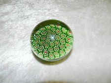 Sulfure bonbons Millefiori vert blanc presse papier French Paperweight MURANO ?