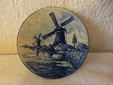 ancienne assiette coupelle decorative moulins Holland delft blauw BJ ? 