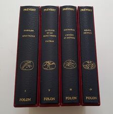 JACQUES PRÉVERT OEUVRES,  ILLUSTRATIONS  par FOLON, éd. SAURET, 4 vol. Complet 