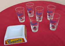 6 verres "momie" Anisette Casanis + cendrier Casanis