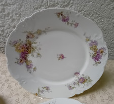 6 assiettes à dessert porcelaine aux lions faience de Paris 19 ème décor floral