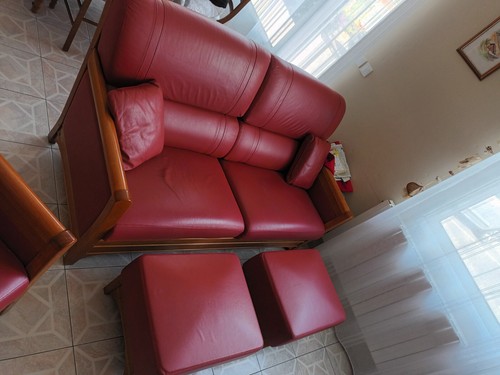 Salon cuir canapé 3 - cuir,
