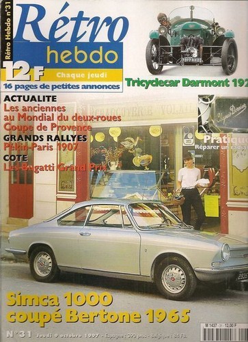 Retro hebdo simca 1000 - hebdo, 31