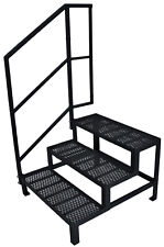 Escalier extérieur 3 marches galvanisé métallique largeur 100 hauteur 45-63 cm