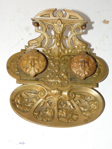 Encrier art nouveau bronze - encrier,