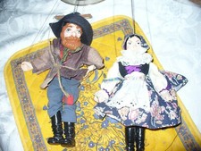 lot de 2 anciennes marionnettes à fil