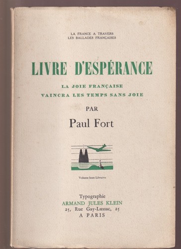 Paul fort livre esperance - paul, d'esperance