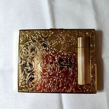 Poudrier de poche vintage métal doré de haute qualité miroir biseauté TBE