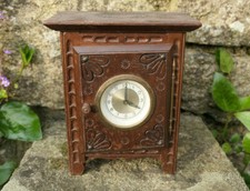 ANCIEN MOBILIER BRETON MEUBLE BOIS MINIATURE ARMOIRE HORLOGE BRETAGNE CIRCA 1950