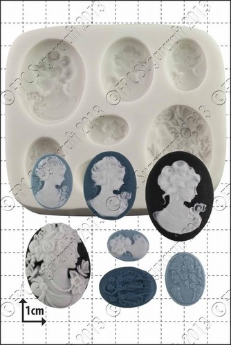 Moule silicone camée femmes - silicone,