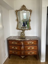 Pendule ancienne bronze doré XIXe Napoléon III décor de lion sur les côtés