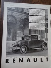 RENAULT MONASTELLA  82 + REGIE FRANCAISE Max PONTY pub papier ILLUSTRATION 1931