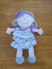 O Doudou peluche poupée KALI NINA KENZA rose violet NOUKIE'S fleur Fille noukies