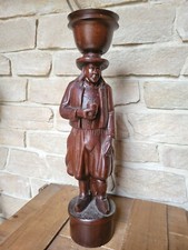 BALUSTRE SCULPTÉE HOMME BRETON BOIS MEUBLE BAHUT BUFFET ANCIEN PERSONNAGE 
