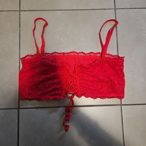 Bralette dentelle rouge - bralette,