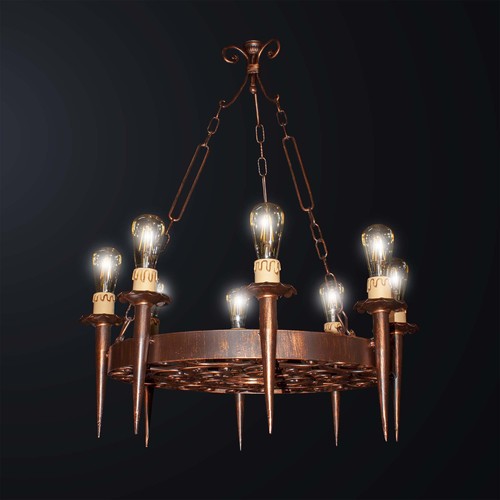Lustre rustique fer forgé - rustique,