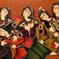 PEINTURE ANTIQUE PERSAN MINIATUR ART ISLAMIQUE QAJAR ACRYLIQUE AQUARELLE HUILE