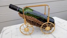 PORTE BOUTEILLE MÉTAL DORÉ Vintage années 50 Chariot