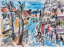 "Vue de Montmartre ",pastels